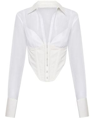 Dion Lee Grid Sheer Corset Shirt - White