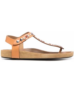 Isabel Marant Enavy Leather Sandal - Brown