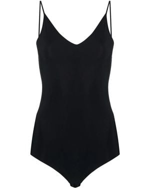 Jil Sander V-Neck Stretch Bodysuit - Black