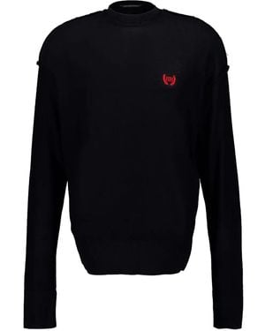 Balenciaga Pullover Mit Logo-Stickerei - Blau