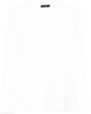 Zanone Langarmshirt aus Baumwolle - Weiß