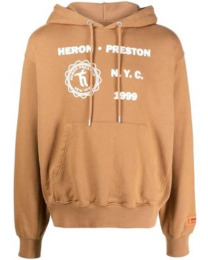 Heron Preston Hoodie Met Grafische Print - Bruin