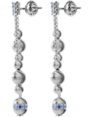 Officina Bernardi Pendientes Empire En Oro Blanco De 18 Kt Con Zafiro