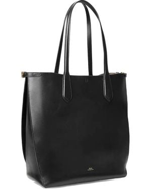 Polo Ralph Lauren Double-Handle Leather Tote Bag - Black