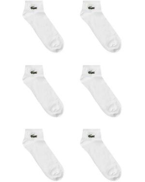 Lacoste Logo-Embroidered Ankle Socks Set - White