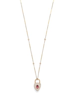 Jacquie Aiche Collana Con Tormalina Rosa E Diamanti - Metallizzato