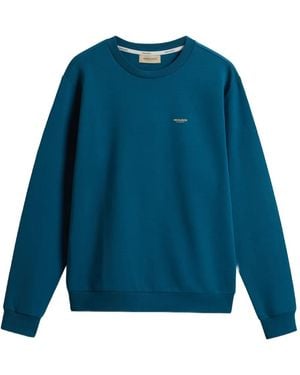 Woolrich Logo Interlock Crew-Neck Sweater - Blue