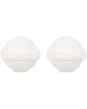 Fiorucci Bijou D'Oreille À Logo Embossé - Blanc