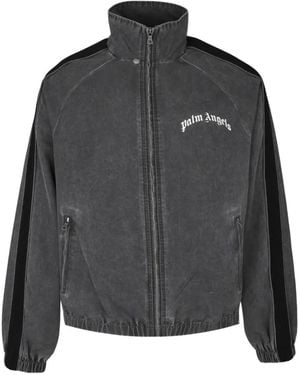 Palm Angels Curved Logo Windbreaker - Black