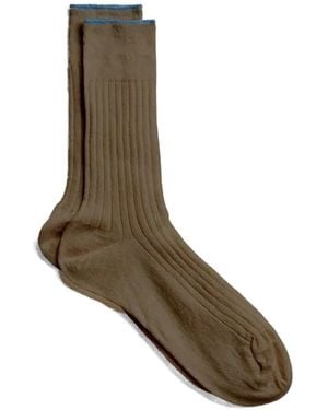 yahae Ribbed-Knit Socks - Brown
