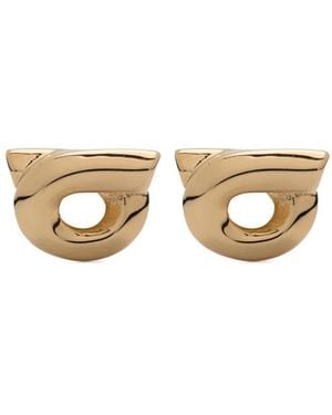 Ferragamo -tone Gancini 10 Stud Earrings - Women's - Brass - White