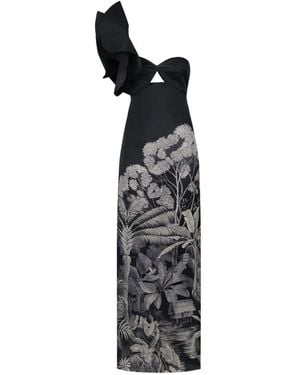 Johanna Ortiz Valley Of Kings One-Shoulder Maxi Dress - Black