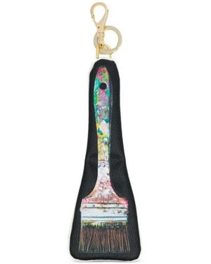 Undercover Paintbrush-Print Leather Cardholder - White