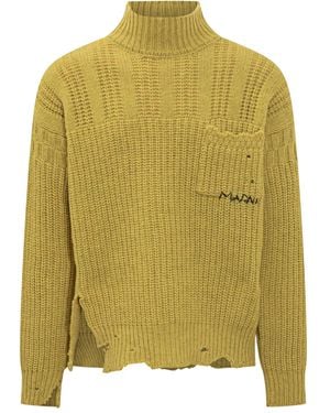 Marni Ribbed Mock-Neck Jumper - Green