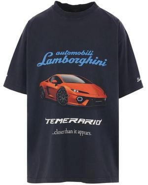 Balenciaga T-Shirt mit Lamborghini-Print - Blau