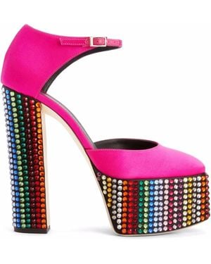 Giuseppe Zanotti Bebe Studded Platform Court Shoes - Pink