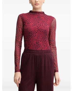 MARC AUREL Patterned Long-Sleeved Top - Red