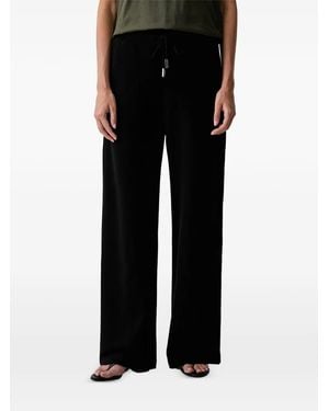 Patrizia Pepe Drawstring-Waist Logo-Patch Track Pants - Black
