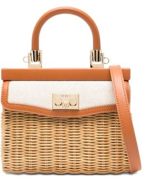 Rodo Woven Top-Handle Shoulder Bag - Natural