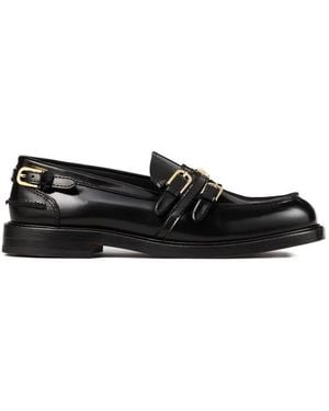 Sandro Buckle Strap Loafers - Black