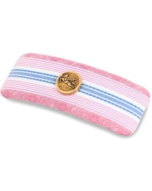 Etro Gestreifte Haarspange - Pink