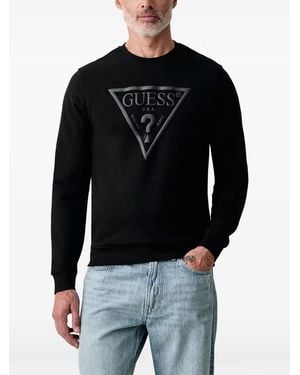 Guess Sudadera Con Logo Estampado - Negro