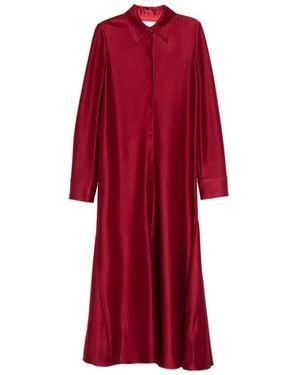 Jil Sander Button-Down Shirt Dress - Red