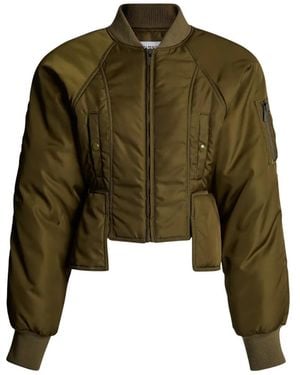 Balmain Nylon Peplum Jacket - Green