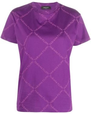 Fabiana Filippi Short-Sleeved Jersey T-Shirt - Purple