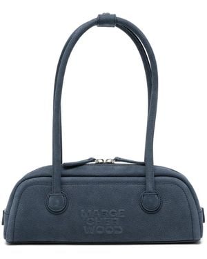 Marge Sherwood Logo-Embossed Nubuck-Leather Tote Bag - Blue