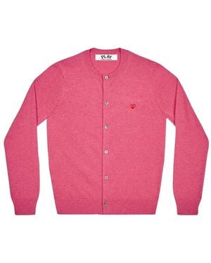 Comme des Garçons Heart-Patch Cardigan - Pink