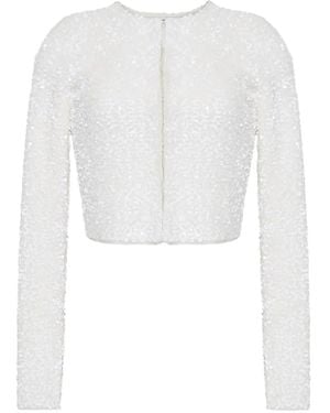 Adam Lippes Raya Sequin-Embellished Cardigan - White