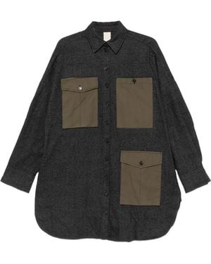 SOH Check-Pattern Patch-Pocket Mini Dress - Black