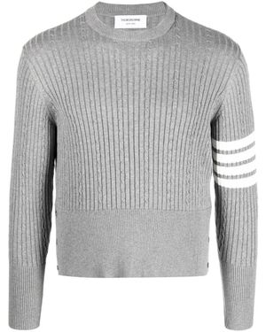 Thom Browne Maglione Con Righe - Grigio