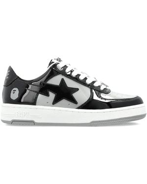 A Bathing Ape Bape Sta Paneled Sneakers - Black