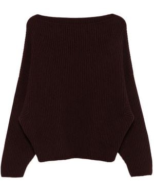 Dusan Ribbed-Knit Boat-Neck Jumper - Red