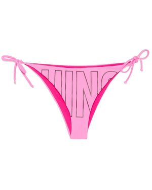 Moschino Lycra Swim Briefs With Ties - Pink