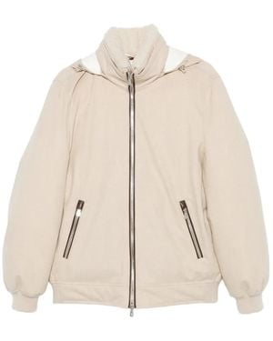 Brunello Cucinelli Veste Zippée À Capuche - Natural