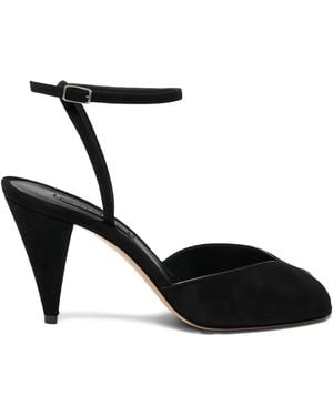 Casadei 75Mm Ankle-Strap Peep-Toe Heeled Court Shoes - Black