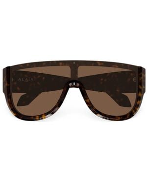 Alaïa Tortoiseshell-Effect Oversized Sunglasses - Grey