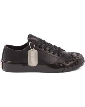 KENZO Logo-Detail Leather Sneakers - Brown