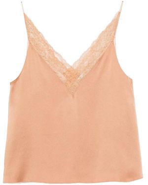 forte_forte Lace-Trim Camisole Top - Natural