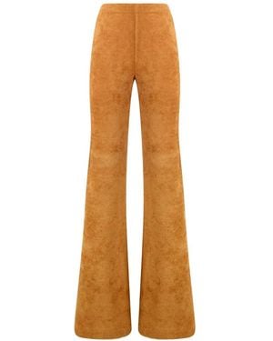 Alberta Ferretti High-Waisted Flared Trousers - Brown