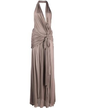 Blumarine Halterneck Backless Gown - Natural