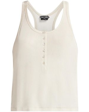 Tom Ford Ribbed Jersey Tank Top - White