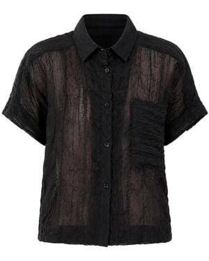 Pharaoh Zoey Sheer Crinkled Shirt - Black