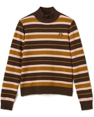 Twinset Turtleneck Jumper With Brooch - Bruin