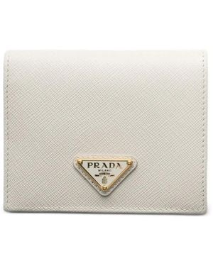 Prada Small Saffiano Leather Wallet - White