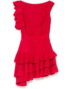 Saiid Kobeisy Mini-Jurk Met Ruches - Rood