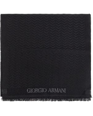 Giorgio Armani フリンジ スカーフ - ブラック